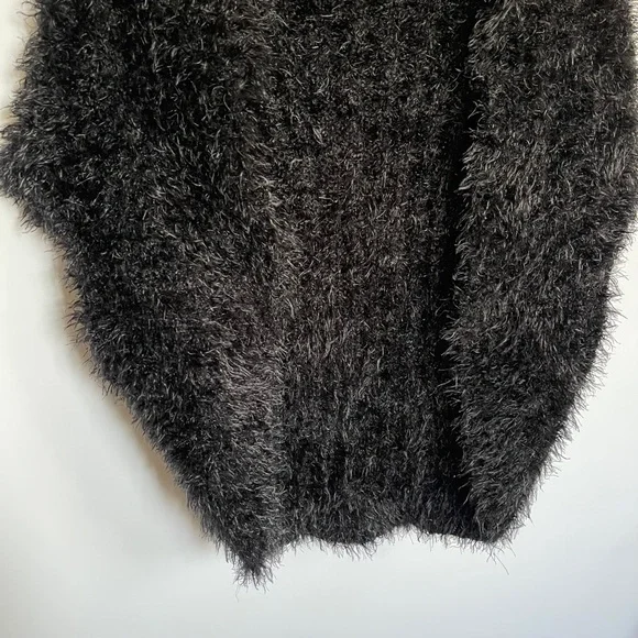 Linea Domani Faux Fur Vest Open Front Women’s Black Size L - Picture 3 of 8